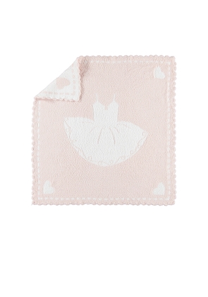 Barefoot Dreams Kids Cozychic Scalloped Baby Receiving Blanket in Pink.