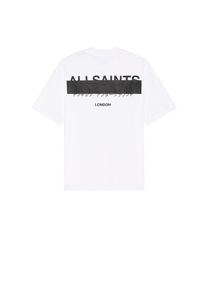 ALLSAINTS Redact Short Sleeve Crew in White. Size L. Also in S, M, XL/1X.