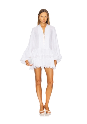 Bardot Antonia Lace Trim Mini Dress in White. Size 10. Also in 2, 4, 6, 8.