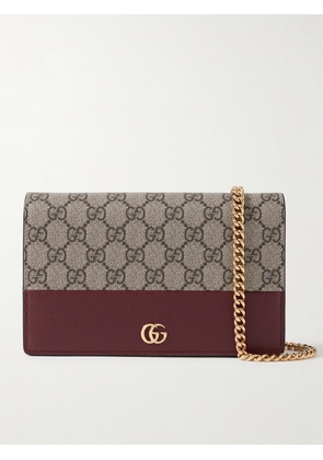 Gucci - Petite Marmont Leather And Logo-print Coated-canvas Wallet - Red - One size