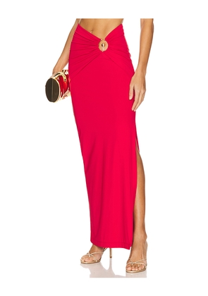 Bardot x REVOLVE Neve Maxi Skirt in Red. Size L. Also in XS, S, M, XL.