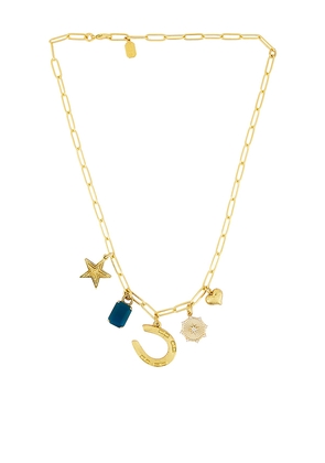 Elizabeth Cole x REVOLVE Lucky Star Necklace in Metallic Gold.