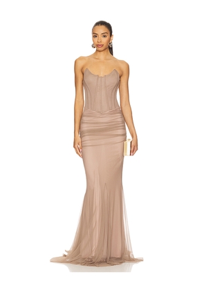 Aniye Records Maya Long Dress in Beige. Size S. Also in L.