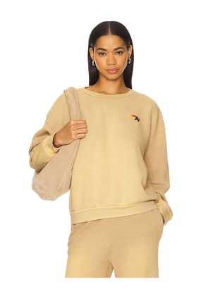 Aviator Nation Essential Relaxed Crew Sweatshirt in Tan. Size M. Also in S.
