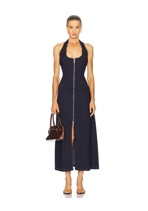 Bardot Martel Denim Midi Dress in Blue. Size 12. Also in 4, 2, 6, 8, 10.