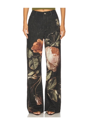 Courtney Zheng Anouk Printed Jeans in Black. Size 10/M. Also in 12/L.