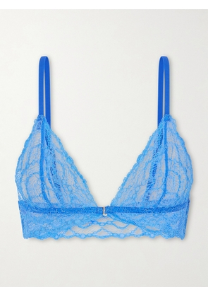 Kiki de Montparnasse - Mon Cheri Lace Soft-cup Triangle Bra - Blue - x small,small,medium,large