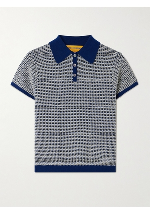 Guest In Residence - Cashmere-piqué Polo Shirt - Blue - x small,small,medium,large,x large