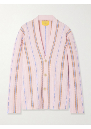 Guest In Residence - Baja Striped Cashmere Cardigan - Pink - xx small,x small,small,medium,large