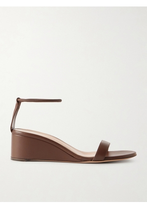 Gianvito Rossi - Leather Wedge Sandals - Brown - IT35,IT36,IT36.5,IT37,IT37.5,IT38,IT38.5,IT39,IT39.5,IT40,IT40.5,IT41,IT41.5,IT42