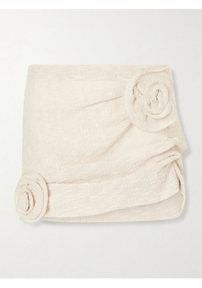 Magda Butrym - Embellished Textured Woven Mini Skirt - Neutrals - FR 34,FR 36,FR 38,FR 40,FR 42