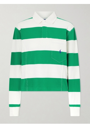Polo Ralph Lauren - Embroidered Striped Cotton Rugby Shirt - Green - xx small,x small,small,medium,large,x large