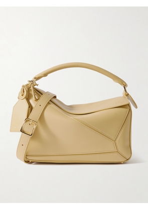 LOEWE - Featherlight Puzzle Small Textured-leather Shoulder Bag - Cream - One size