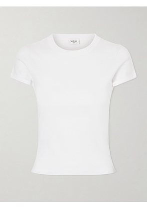SAINT LAURENT - Cropped Jersey T-shirt - White - x small,small,medium,large