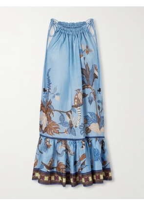 ALÉMAIS - Georgie Gathered Tiered Printed Ramie Mini Dress - Multi - UK 6,UK 8,UK 10,UK 12,UK 14,UK 16