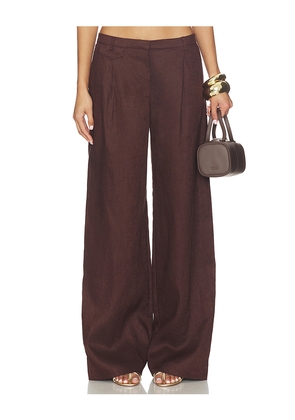 Bardot Geordy Hipster Linen Pant in Chocolate. Size 10. Also in 12, 2, 4, 6, 8.