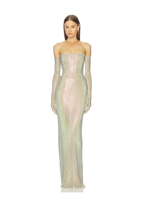 Bronx and Banco Florentina Diamond Gown in Green. Size L. Also in M, S, XL.