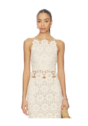 Bardot Veneta Crochet Top in Beige. Size L. Also in S, XS, M, XL.