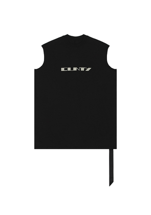 DRKSHDW by Rick Owens Tarp T Cunty Print in Black. Size M. Also in L.