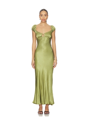 Bardot Stasia Satin Maxi Slip Dress in Green. Size 10. Also in 4, 2, 6, 8, 12.
