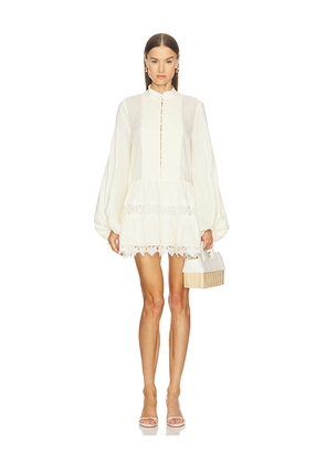 Bardot Antonia Lace Trim Mini Dress in Ivory. Size 10. Also in 4, 2, 6, 8, 12.
