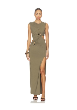 Bardot Felix High Neck Maxi Dress in Green. Size 10. Also in 4, 2, 6, 8, 12.