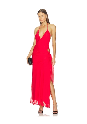 Bardot Cyrel Cut Out Maxi Dress in Red. Size 10. Also in 4, 2, 6, 8, 12.