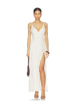 Bardot Romaya V Neck Maxi Dress in Ivory. Size 10. Also in 4, 2, 6, 8, 12.