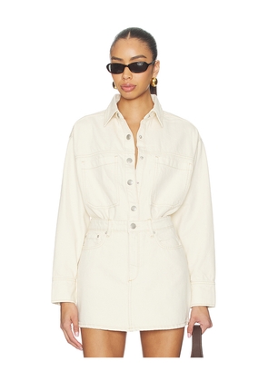 DL1961 Addison Denim Overshirt in Cream. Size L. Also in XS, S.