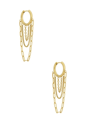 Casa Clara Emilia Statement Earrings in Metallic Gold.