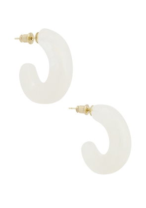 Casa Clara Acacia Hoop Earrings in White.