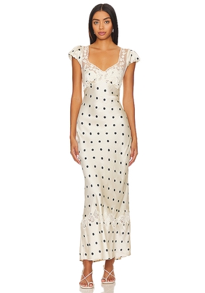 Free People Butterfly Babe Midi Dress in Ivory. Size L. Also in S, M, XL.