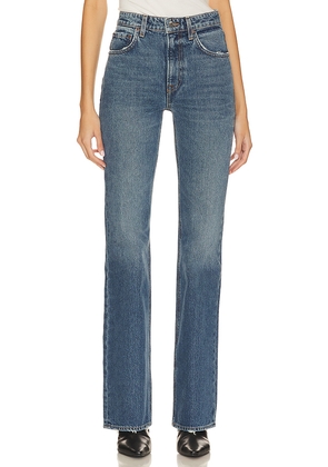 GRLFRND Melanie Petite High Rise Boot Cut Jeans in Denim-Medium. Size 26. Also in 28, 29.