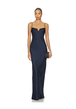 Amanda Uprichard Ira Maxi Dress in Navy. Size L. Also in XS, XL.