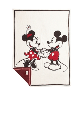 Barefoot Dreams Kids Cozychic Classic Disney Mickey & Minnie Mouse Baby Blanket in Cream.