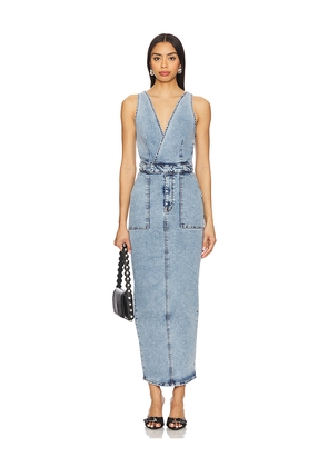 Good American Fit For Success V-neck Maxi Dress in Blue. Size S. Also in XS.