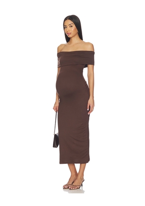 BUMPSUIT The Bianca Dress in Chocolate. Size L. Also in XS, S, M, XL.