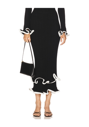 SIMKHAI Millie Midi Skirt in Black. Size S. Also in XS.