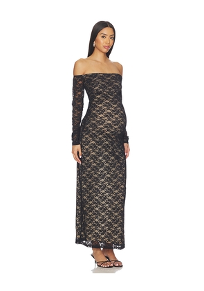 BUMPSUIT Off The Shoulder Lace Dress in Black. Size L. Also in XS, S, M, XL.