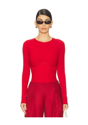 fleur du mal Hourglass Rib Longsleeve Bodysuit in Red. Size M. Also in XS.