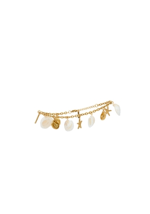 Casa Clara Eva Beach Anklet in Metallic Gold,White.
