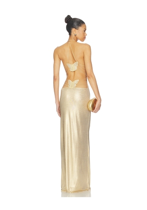 I.AM.GIA Ellery Maxi Dress in Metallic Gold. Size L. Also in S, XS, M, XL.