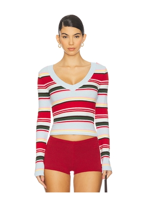 Frankies Bikinis Kit Cloud Knit Sweater in Red. Size S. Also in XXS.