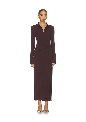 Helmut Lang Twisted Shirt Dress in Brown. Size S. Also in XS.