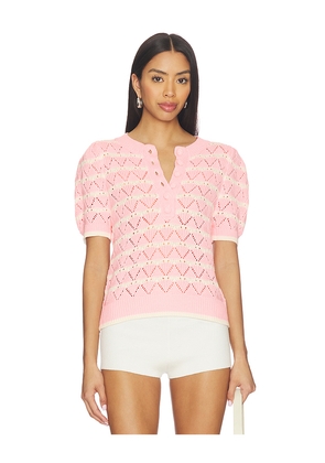 HEARTLOOM Verano Top in Pink,White. Size L. Also in XS, S, M, XL.