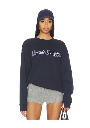 Favorite Daughter The Varsity Embroidered Sweater in Navy. Size L. Also in S, XS, M, XL.