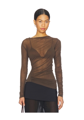 Helmut Lang Seamed Wind Top in Brown. Size L. Also in M, S, XS.