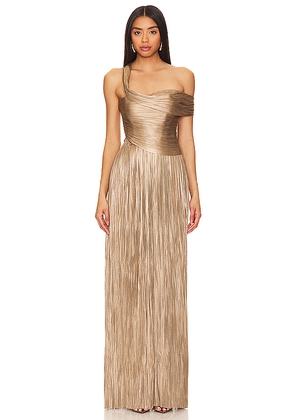 Maria Lucia Hohan Serene Gown in Metallic Bronze. Size 34/2. Also in 36/4.