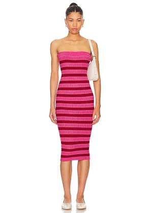MORE TO COME Lesley Ribbed Strapless Dress in Pink. Size S. Also in L.