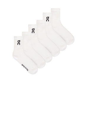 On Logo Sock 3-Pack in White. Size L. Also in M, S.